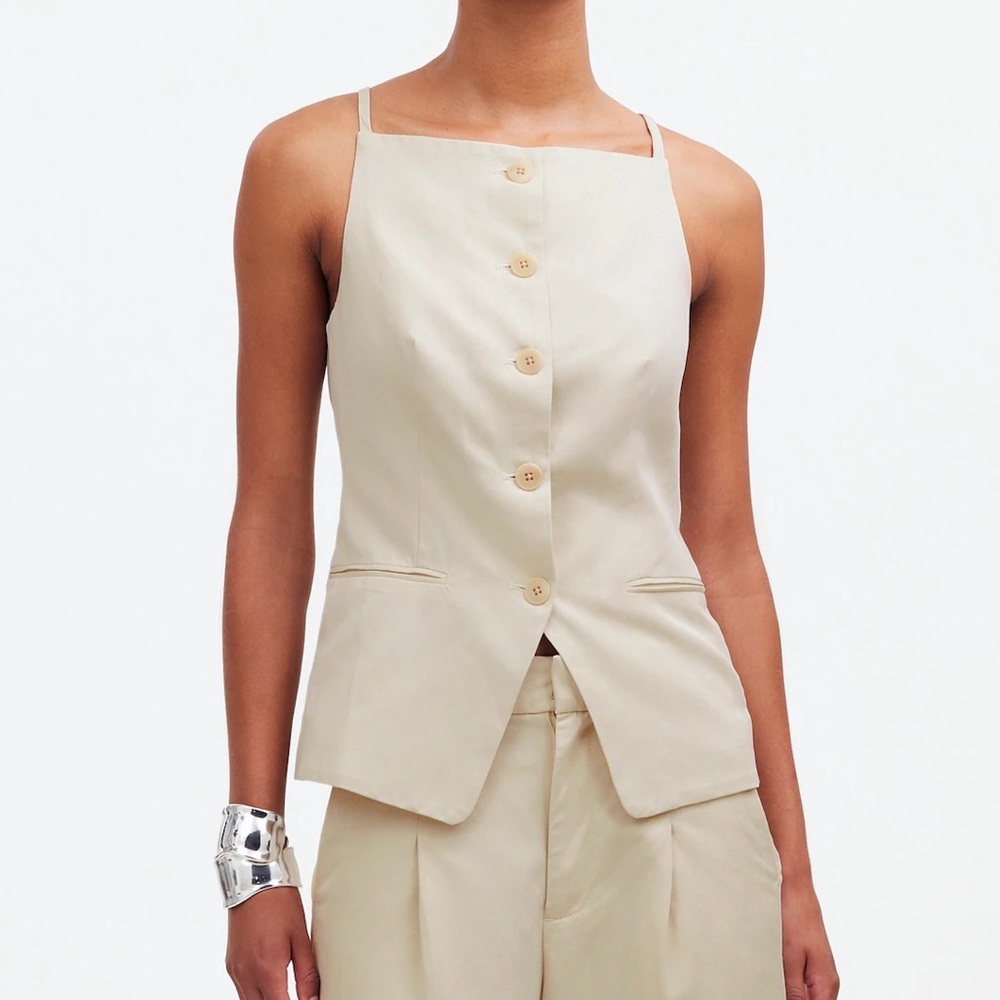 Madewell Square-Neck Vest in Drapey Twill (NWT)